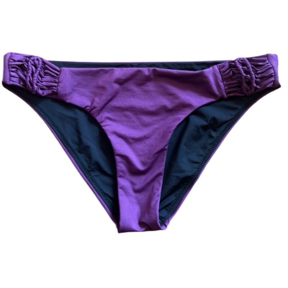 Red Carter Purple Bikini Bottom retro swim low waist Medium fit